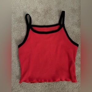 Super cute Red tank top black outline